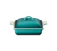 Le Creuset Bleu Riviera Stoneware 23cm Heritage Square Dish with Lid