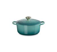 Le Creuset Cast Iron 24cm Round Casserole - Bleu Riviera