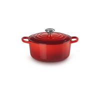 Le Creuset Signature Cast Iron Round Casserole Dish in Cerise 24cm