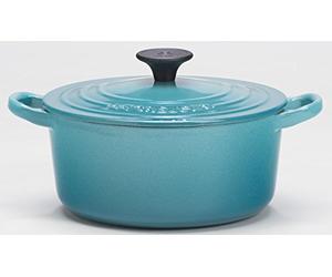 Le Creuset Cast Iron Round Casserole, Teal, 18 cm
