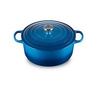 LE CREUSET Cast Iron Signature Round Casserole, 30cm, Marseille Blue, 30 cm