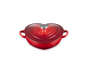 Le Creuset Cerise Cast Iron 20cm Heart Shape Dish