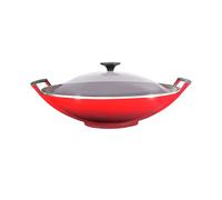 Le Creuset Cerise Cast Iron Wok & Glass Lid