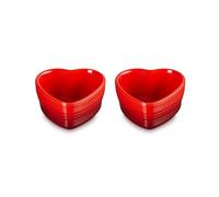 Le Creuset Cerise Stoneware Set of 2 Heart Ramekins