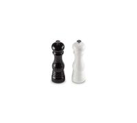 Le Creuset Classic Adjustable Salt and Pepper Mill Set, Chip-Resistant ABS Plastic, Anti-Corrosion, 40g, Black and White, 96002100169100