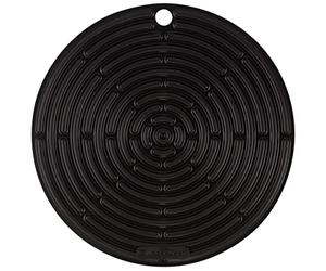 Le Creuset Cool Tool, Pot Holder/Trivet, Silicone, Round, 20 cm, Black, 93000230310200