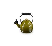 Le Creuset Enamel on Steel Demi Tea Kettle with Gold Finishes, 1.25 qt., Olive