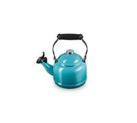 Le Creuset Enamel On Steel Demi Tea Kettle with Metal Finishes, 1.25 qt, Caribbean