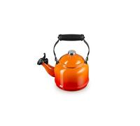 Le Creuset Enamel On Steel Demi Tea Kettle with Metal Finishes, 1.25 qt, Flame