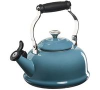 Le Creuset Enamel On Steel Whistling Tea Kettle with Metal Finishes, 1.7 qt., Caribbean