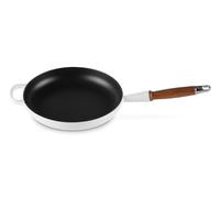 Le Creuset Enameled Cast Iron Alpine Wood Handle Fry Pan, 10.25", White