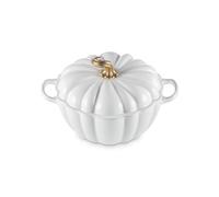 Le Creuset Enameled Cast Iron Figural Pumpkin Cocotte, 4 qt., White w/Copper Knob