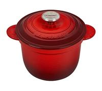 Le Creuset Enameled Cast Iron Rice Pot with Stoneware Insert, 18cm, Cerise, 41110180600460
