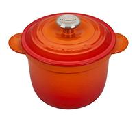 Le Creuset Enameled Cast Iron Rice Pot with Stoneware Insert, 18cm, Volcanic, 41110180900460, 2.25 qt.