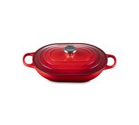 Le Creuset Enameled Cast Iron Signature Oval Casserole with Lid 3.75 Quart Cerise