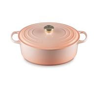 Le Creuset Enameled Cast Iron Signature Oval Dutch Oven, 8 qt., Peche with Light Gold Knob