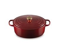 Le Creuset Enameled Cast Iron Signature Oval Dutch Oven 8 qt. Rhone with Gold Knob