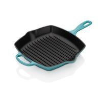 Le Creuset Enameled Cast Iron Signature Square Skillet Grill 10.25"""" Caribbean