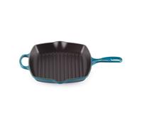 Le Creuset Enameled Cast Iron Signature Square Skillet Grill 10.25"""" Deep Teal