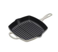 Le Creuset Enameled Cast Iron Signature Square Skillet Grill 10.25"""" Meringue