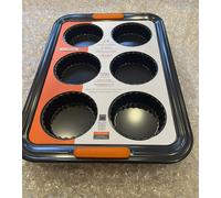 Le Creuset Fluted Tart Tin Tray - 6 Cup Toughned Non Stick (NEW)