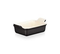 Le Creuset Stoneware Small Heritage Rectangular Roasting Dish - 19cm - Satin Black