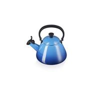 Le Creuset Kone Stove-Top Kettle with Whistle, Suitable for All Hob Types Including Induction and Cast Iron, Enamelled Steel, Capacity: 1.6 L, Azure, 40101022200000