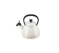 Le Creuset Kone Stove-Top Kettle with Whistle, Suitable for All Hob Types Including Induction, Enamelled Steel, Capacity: 1.6 L, Meringue, 40101027160000, One Size