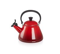 Le Creuset Kone Stove-Top Kettle with Whistle, Suitable for All Hob Types Including Induction, Enamelled Steel, Capacity: 1.6 L, Cerise, 40101020600000