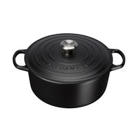 Le Creuset Signature Enamelled Cast Iron Round Casserole Dish With Lid, 26 cm, 5.3 Litre, Matte Black, 21177260000430