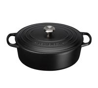 Le Creuset Signature Enamelled Cast Iron Oval Casserole Dish With Lid, 27 cm, 4.1 Litre, Matte Black, 21178270000430