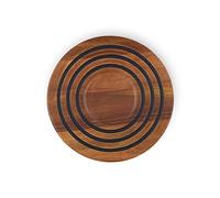 Le Creuset Magnetic Wooden Trivet, Acacia Wood with Black Silicone Rings