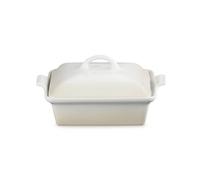 Le Creuset 23cm Heritage Square Dish with Lid - Meringue Stoneware, New