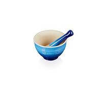 Le Creuset Mortar and Pestle, Enamelled Stoneware, 11.5 cm, 360 g, 300 ml, Azure, 81209302200003