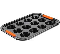Le Creuset Non-Stick Carbon Steel Bakeware 12 Cup Muffin Tray, Black, 30 cm, 46058000010000