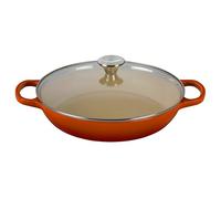 Le Creuset of America Enameled Cast Iron Buffet Casserole with Glass Lid, 3 1/2 Quart, Flame