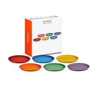 Le Creuset Rainbow Coupe Collection Set of 6 Side Plates