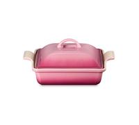 Le Creuset Rose Quartz Stoneware 23cm Heritage Square Dish with Lid