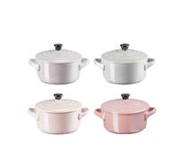 Le Creuset Set of 4 Pearl Pink Petite Casserole Metallics - NEW