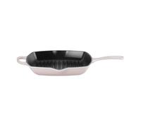 LE CREUSET Signature 20183267770422 Cast Iron Square Grill Pan, 26 cm, Suitable for All Hobs Including Induction, 2.86 kg, Shell Pink