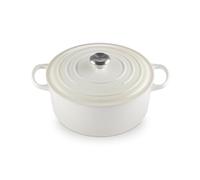 Le Creuset Signature 21177287164430 Cast Iron Casserole Dish with Lid, Diameter 28 cm, Round, Suitable for All Types of Cookers and Induction, Volume: 6.7 L, 6.125 kg, Meringue,