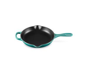 Le Creuset Signature Bleu Riviera Cast Iron 23cm Skillet with Metal Handle
