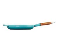 LE CREUSET Signature Cast Iron Frying Pan with Wooden Handle 28cm Caribbean