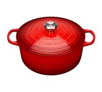 Le Creuset Signature Cast Iron Round Casserole Dish in Cerise 24cm