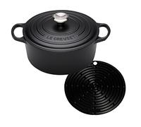 Le Creuset Signature Cast Iron Round Casserole with Cool Tool, 26 cm - Satin Black
