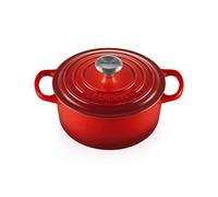 Le Creuset Signature Enamelled Cast Iron Round Casserole Dish With Lid, 22 cm, 3.3 Litre, Cerise, 21177220602430