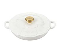 Le Creuset Signature Enameled Cast Iron Petal Braiser 2.25qt. White w/Gold Knob