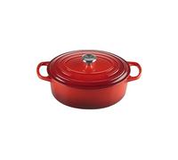 Le Creuset Signature Enamelled Cast Iron Casserole Dish with Lid - Oval, 27 cm, 4.1 Litres, Cerise, 21178270602430