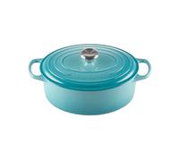 Le Creuset Signature Enamelled Cast Iron Casserole Dish with Lid - Oval, 29 cm, 4.7 Litres, Caribbean
