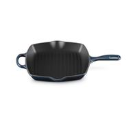LE CREUSET Signature Enamelled Cast Iron Grillit Frying Pan with Helper Handle and Two Pouring Lips, for All Hob Types and Ovens, 26 cm, Nuit